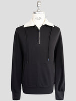 Kiton Knt Black Cotton Sweater Halp Zip