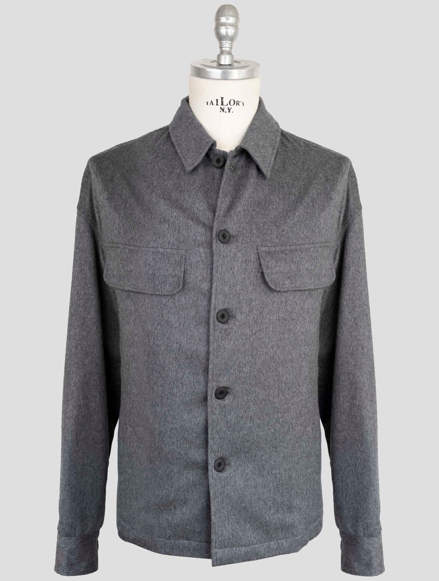 Kiton Knt Gray Cashmere Pa Ea Overshirt