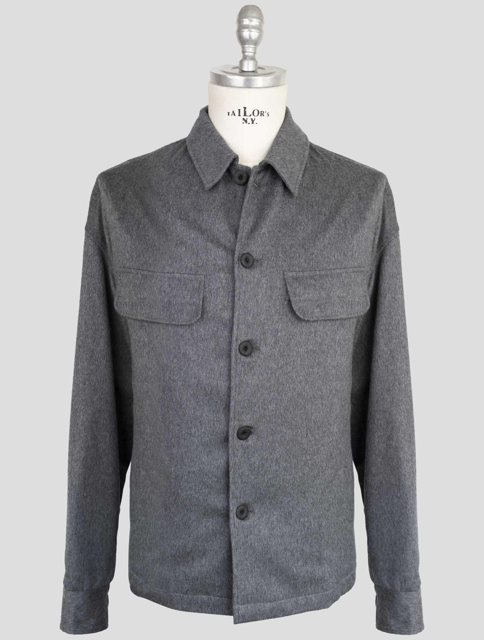 Kiton Knt Gray Cashmere Pa Ea Overshirt