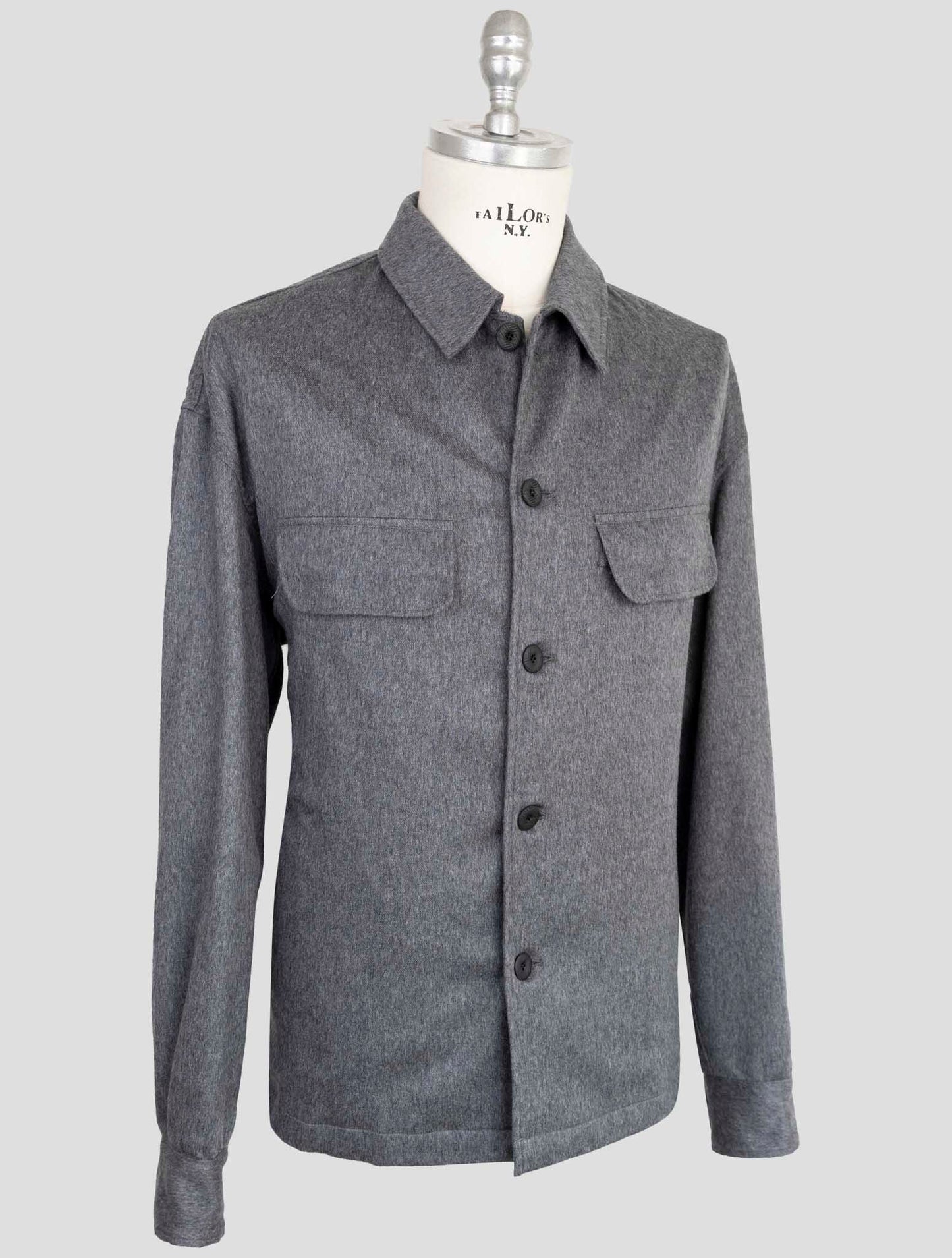 Kiton Knt Gray Cashmere Pa Ea Overshirt