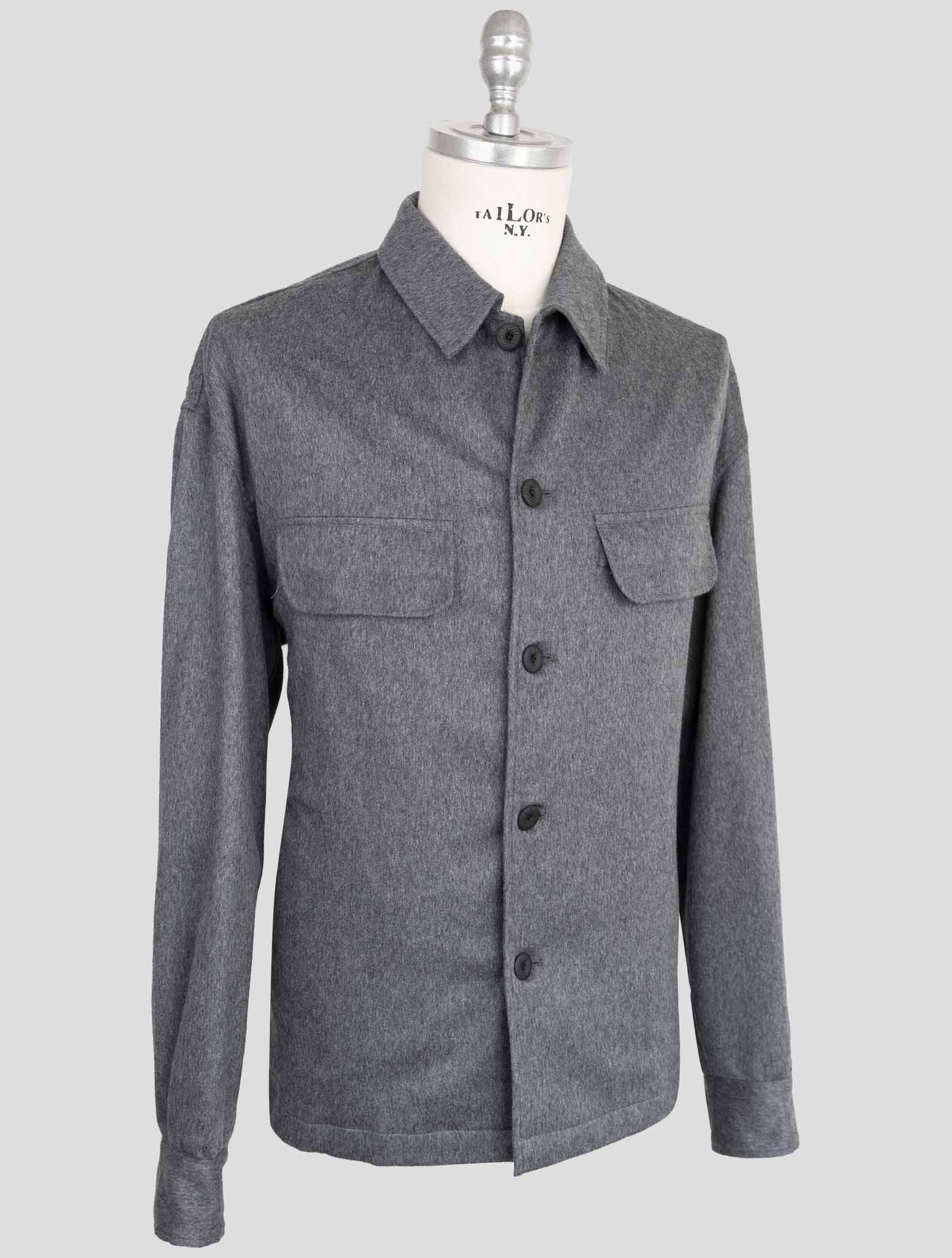 Kiton Knt Gray Cashmere Pa Ea Overshirt
