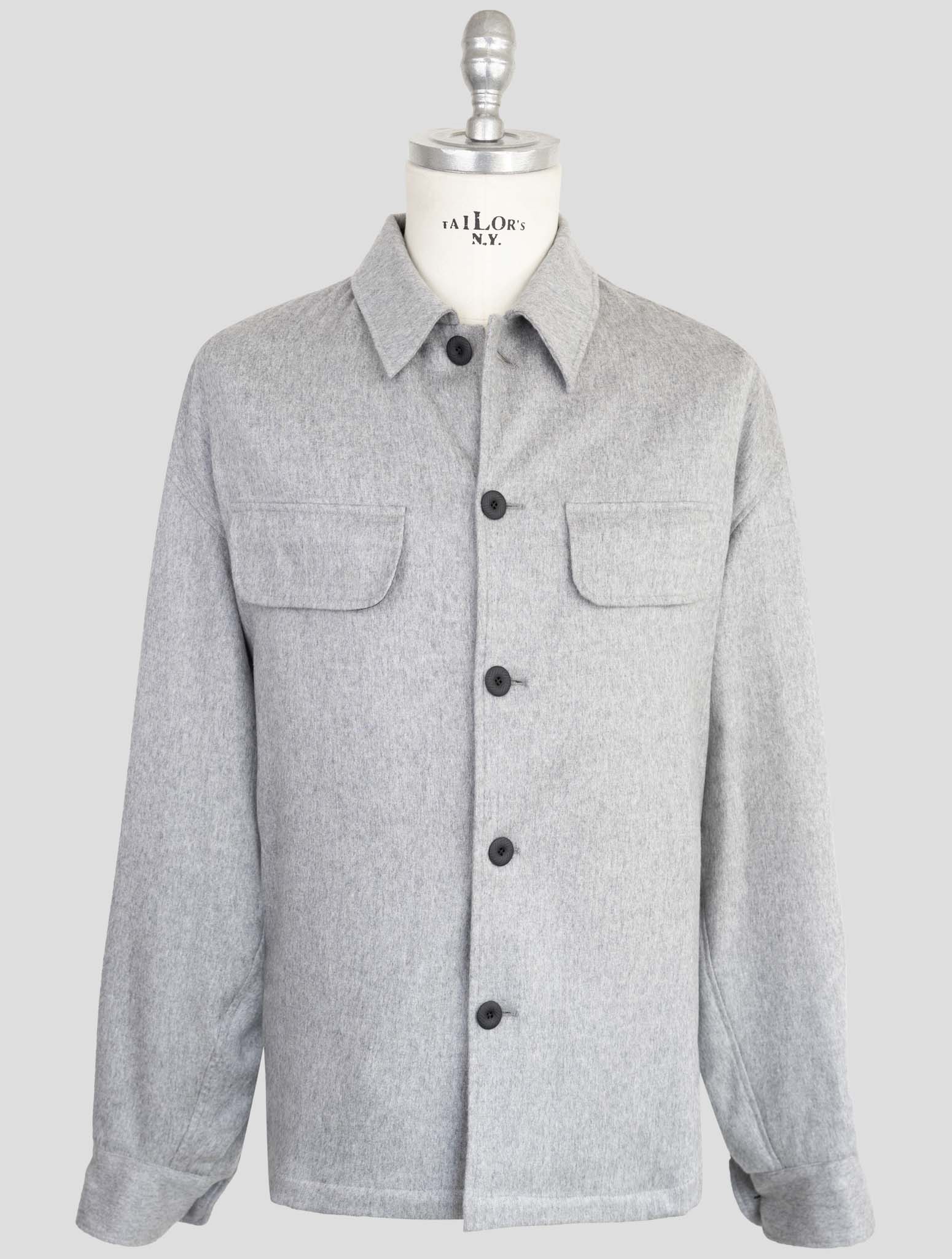 Kiton Knt Gray Cashmere Pa Ea Overshirt