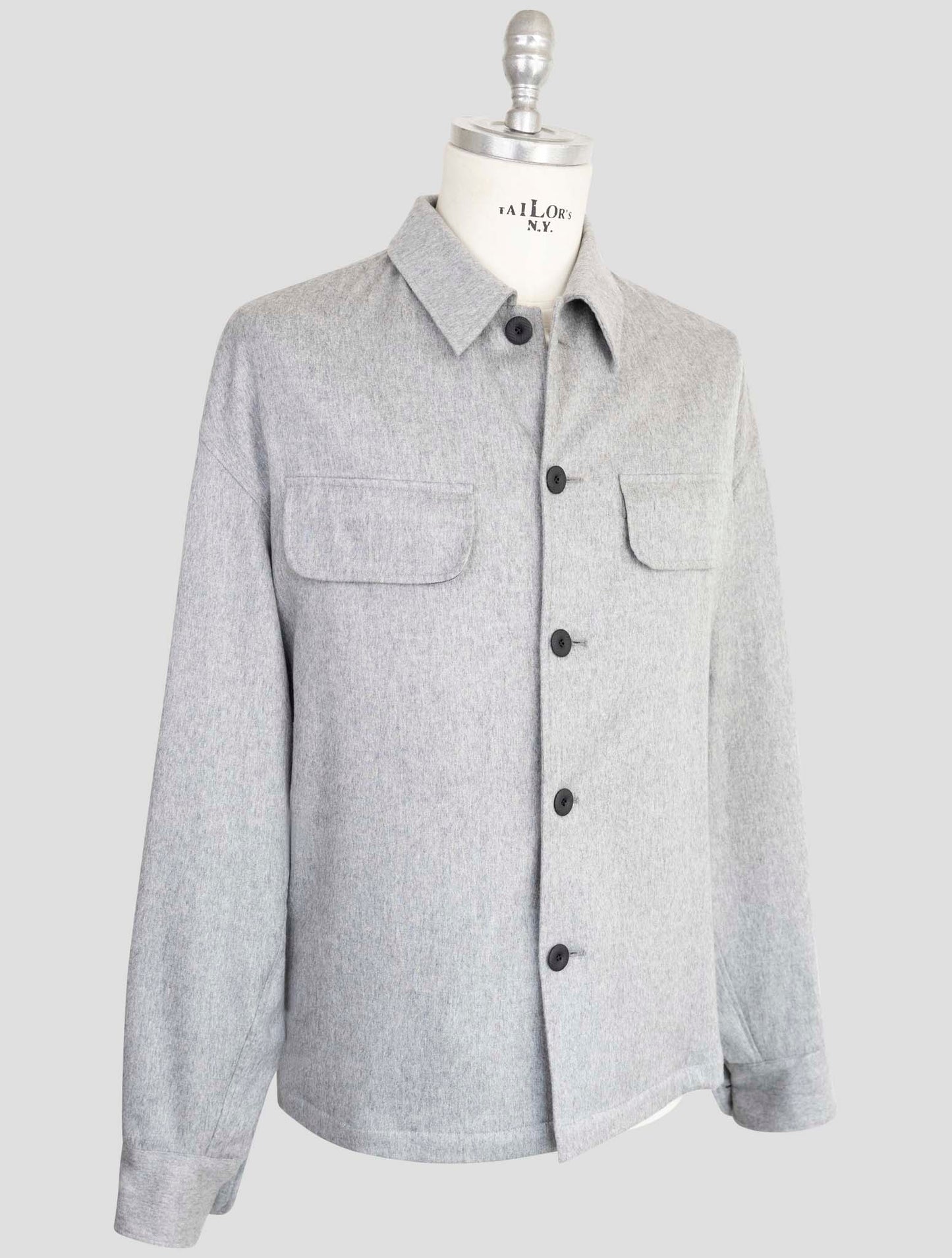 Kiton Knt Gray Cashmere Pa Ea Overshirt