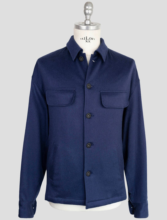 Kiton Knt Blue Cashmere Pa Ea Overshirt