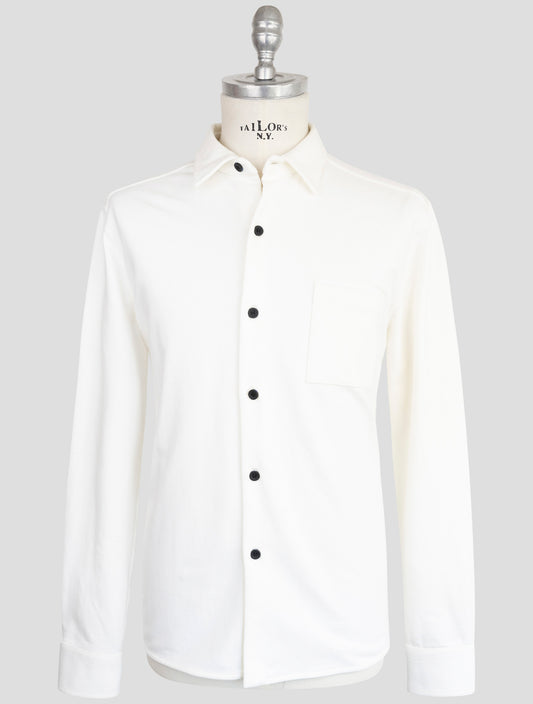 kiton Knt White Cotton Ea Overshirt