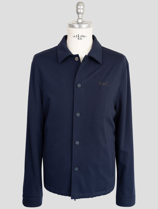 kiton Knt Blue Viscose Pa Ea Overshirt