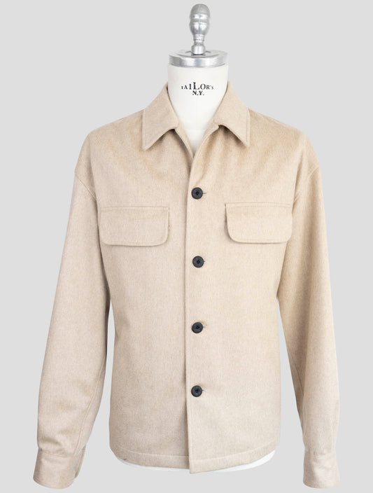 kiton Knt Beige Cashmere Overshirt