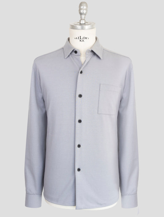 kiton Knt Gray Cotton Ea Overshirt
