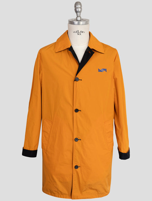 Kiton Knt Orange Black Pl Reverse Overcoat