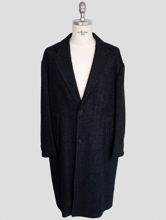 Kiton Knt Blue Virgin Wool Alpaca Pa Silk Overoat