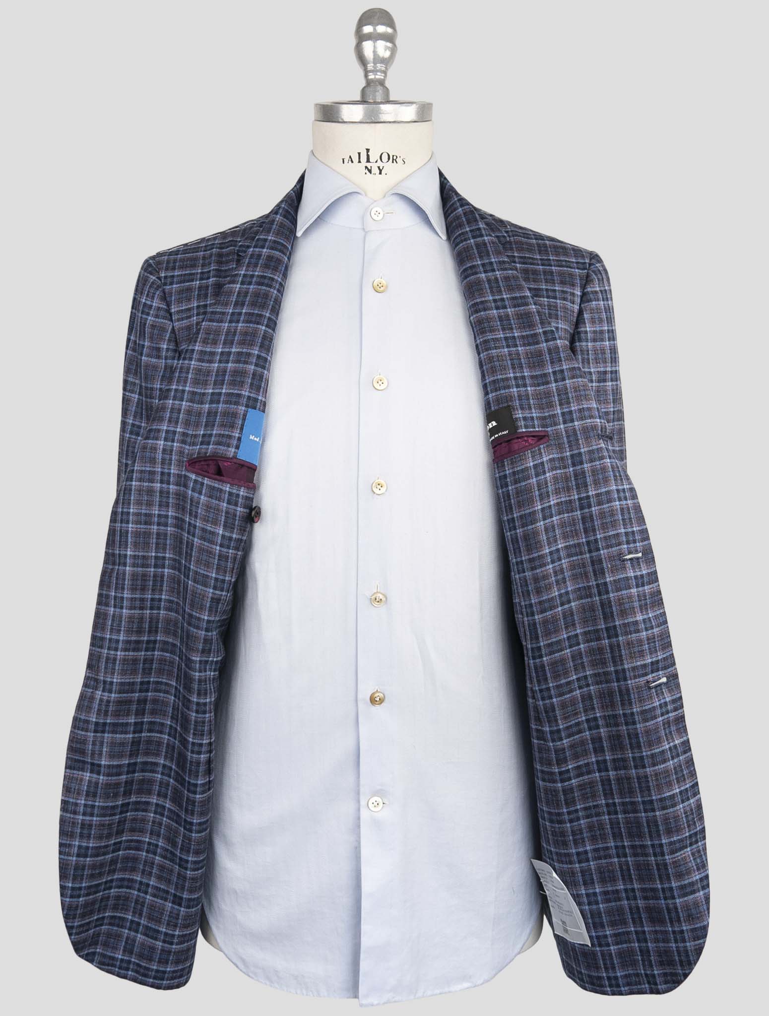 Kiton Blue Cashmere Silk Linen Blazer
