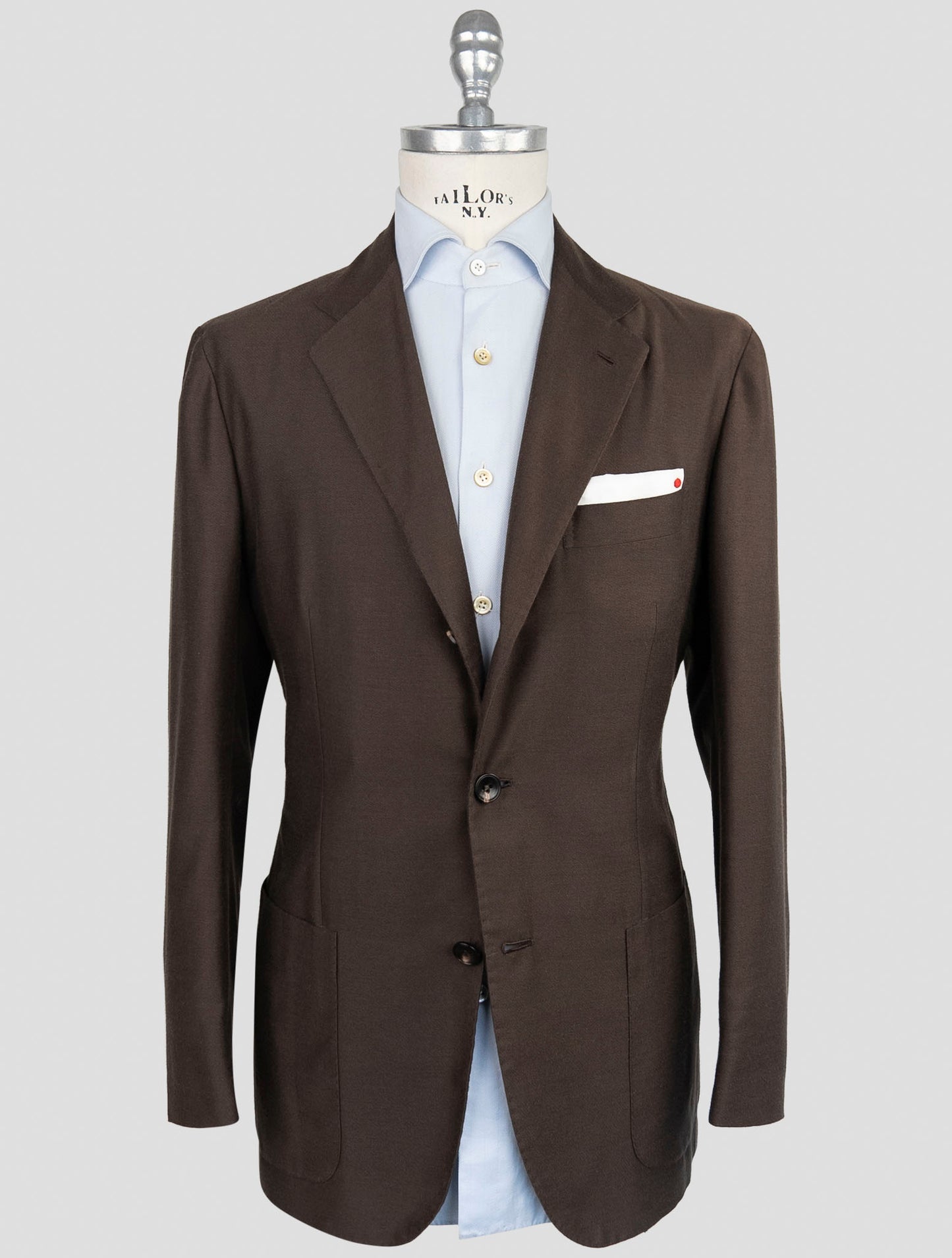 Kiton Brown Cotton Silk Cashmere Blazer