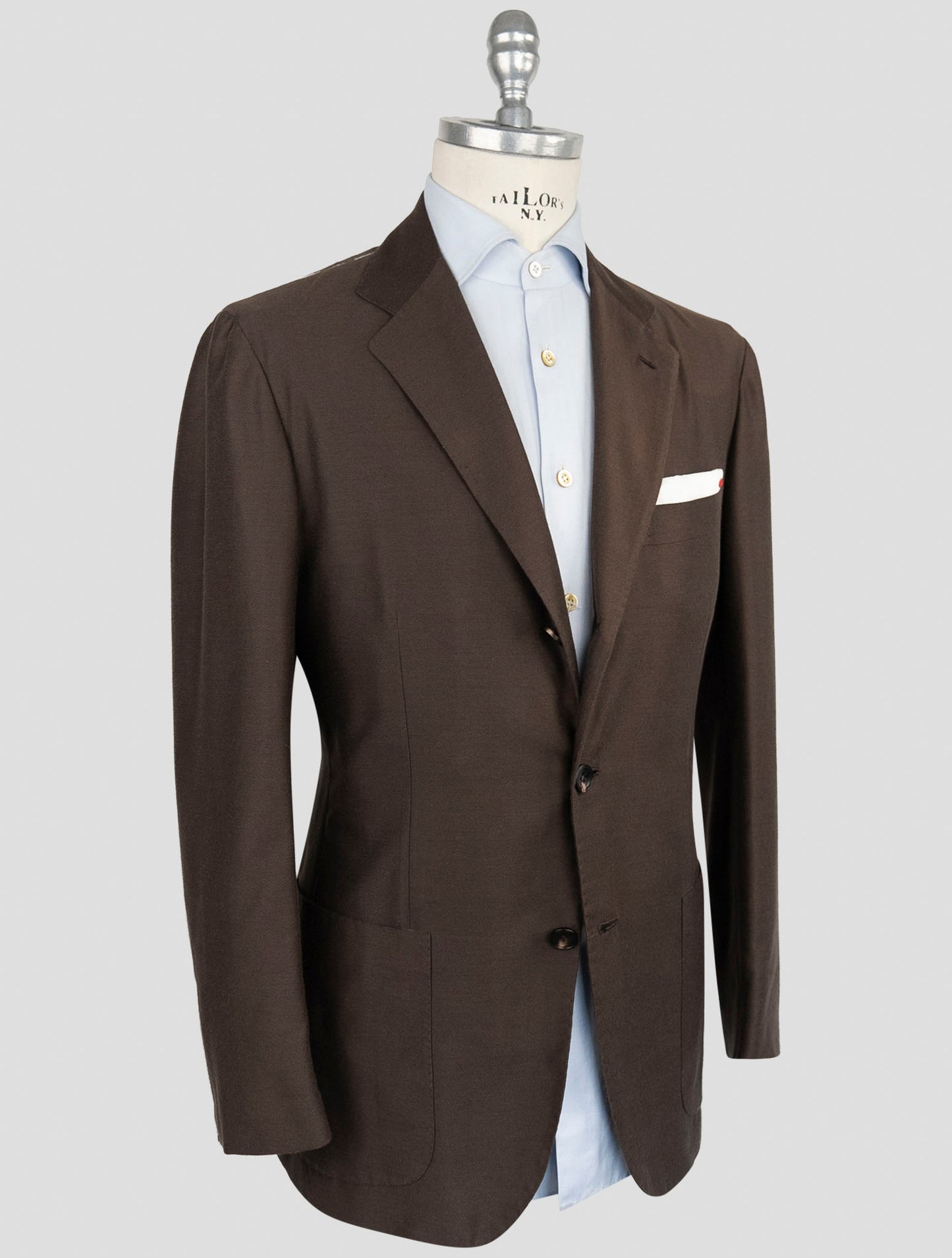 Kiton Brown Cotton Silk Cashmere Blazer