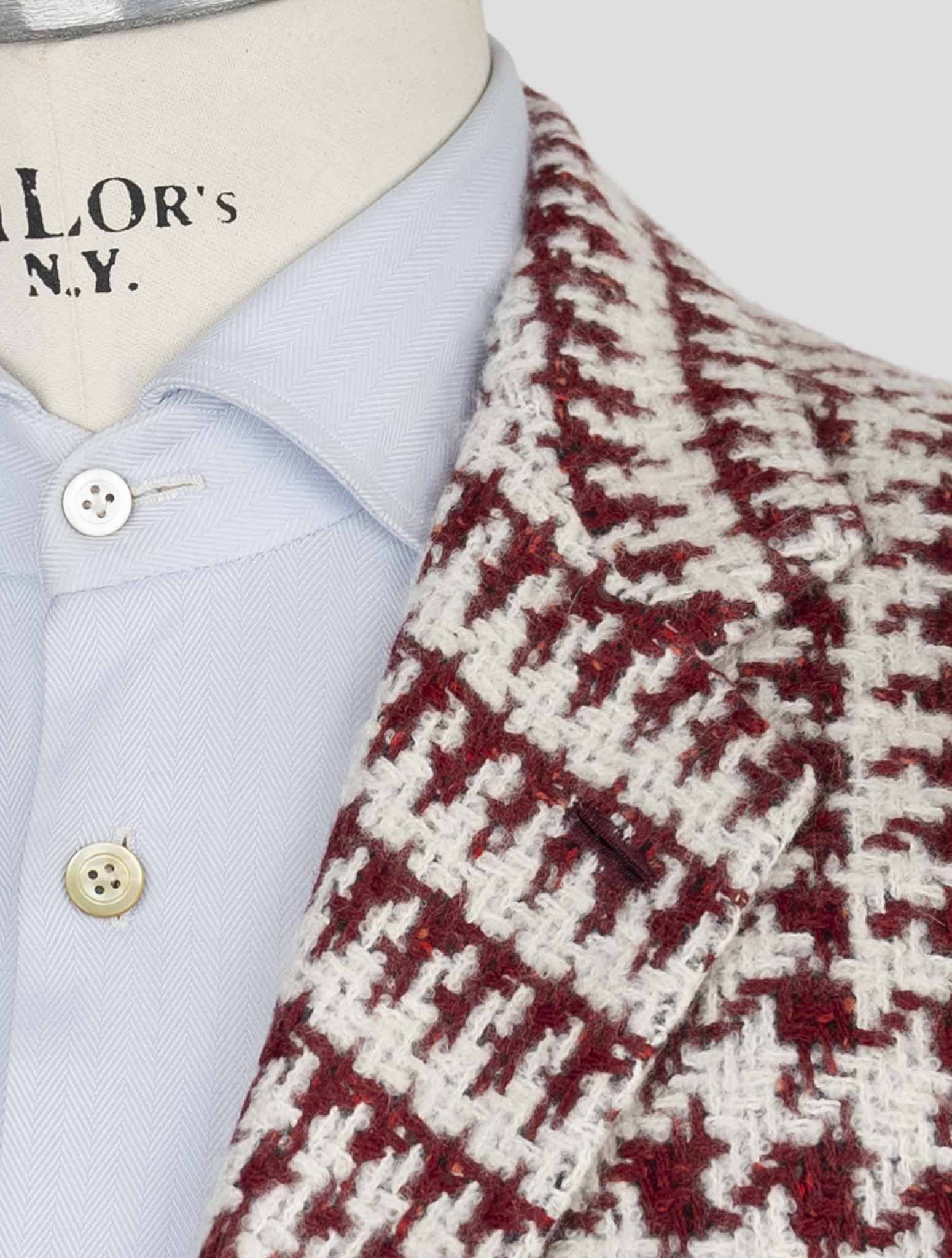 Kiton Red White Cashmere Silk Blazer