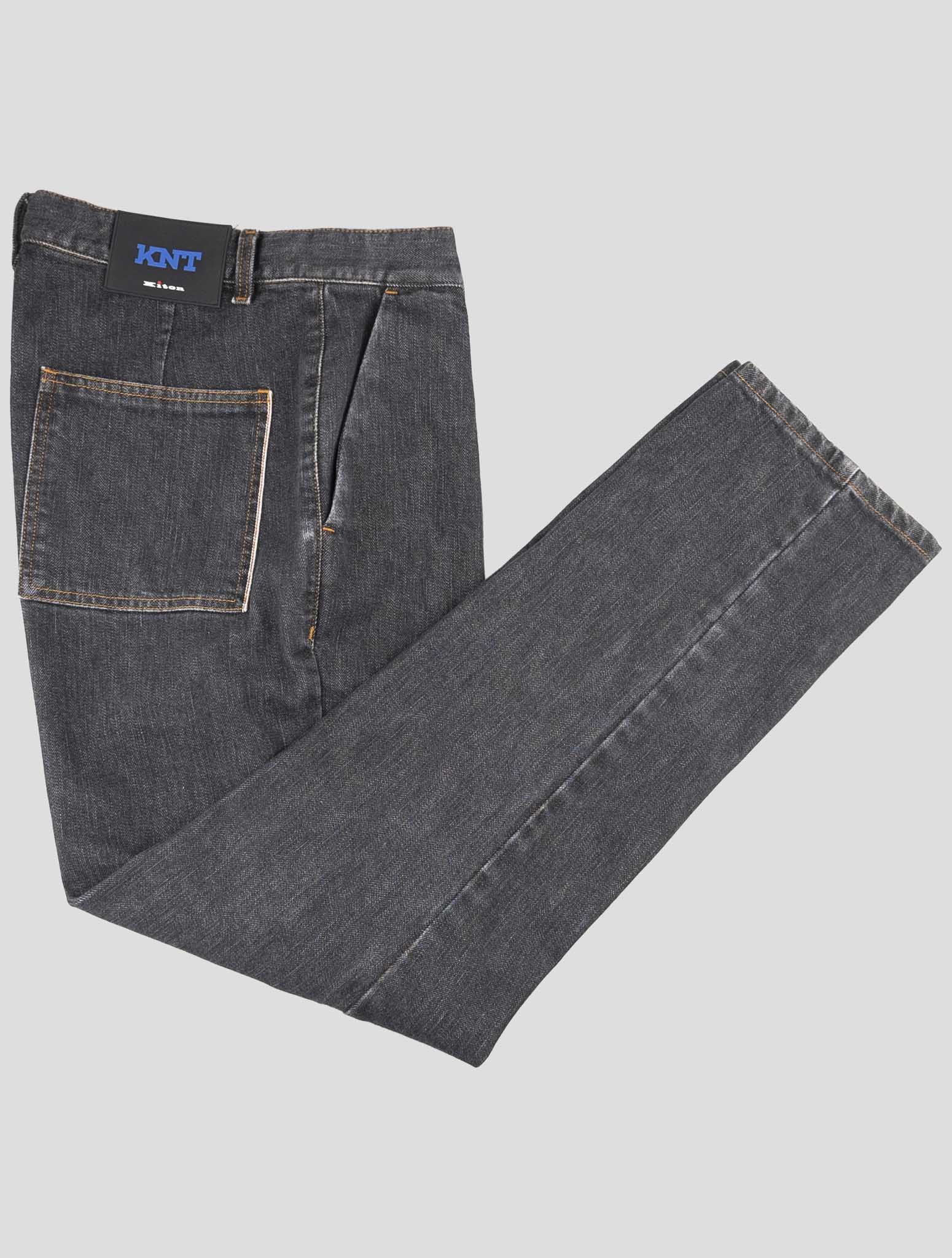 Kiton Knt Dark Gray Cotton Jeans