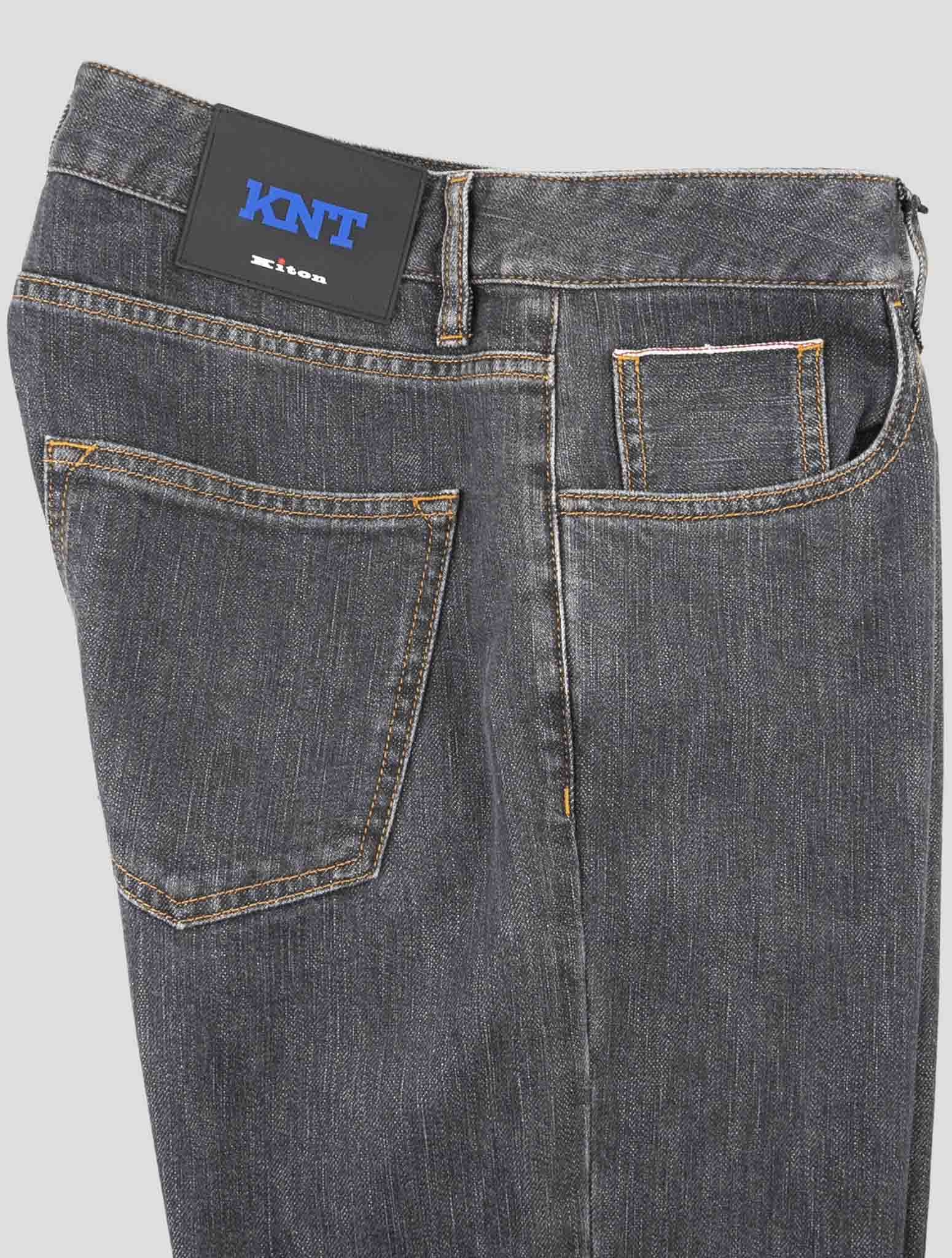 Kiton Knt Dark Gray Cotton Pe Jeans