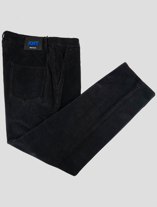 Kiton Knt Black Cotton Ea Velvet Pants