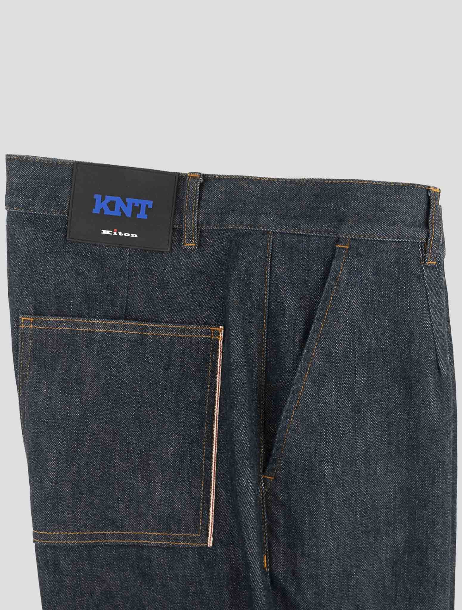 Kiton Knt Blue Cotton Pe Pants
