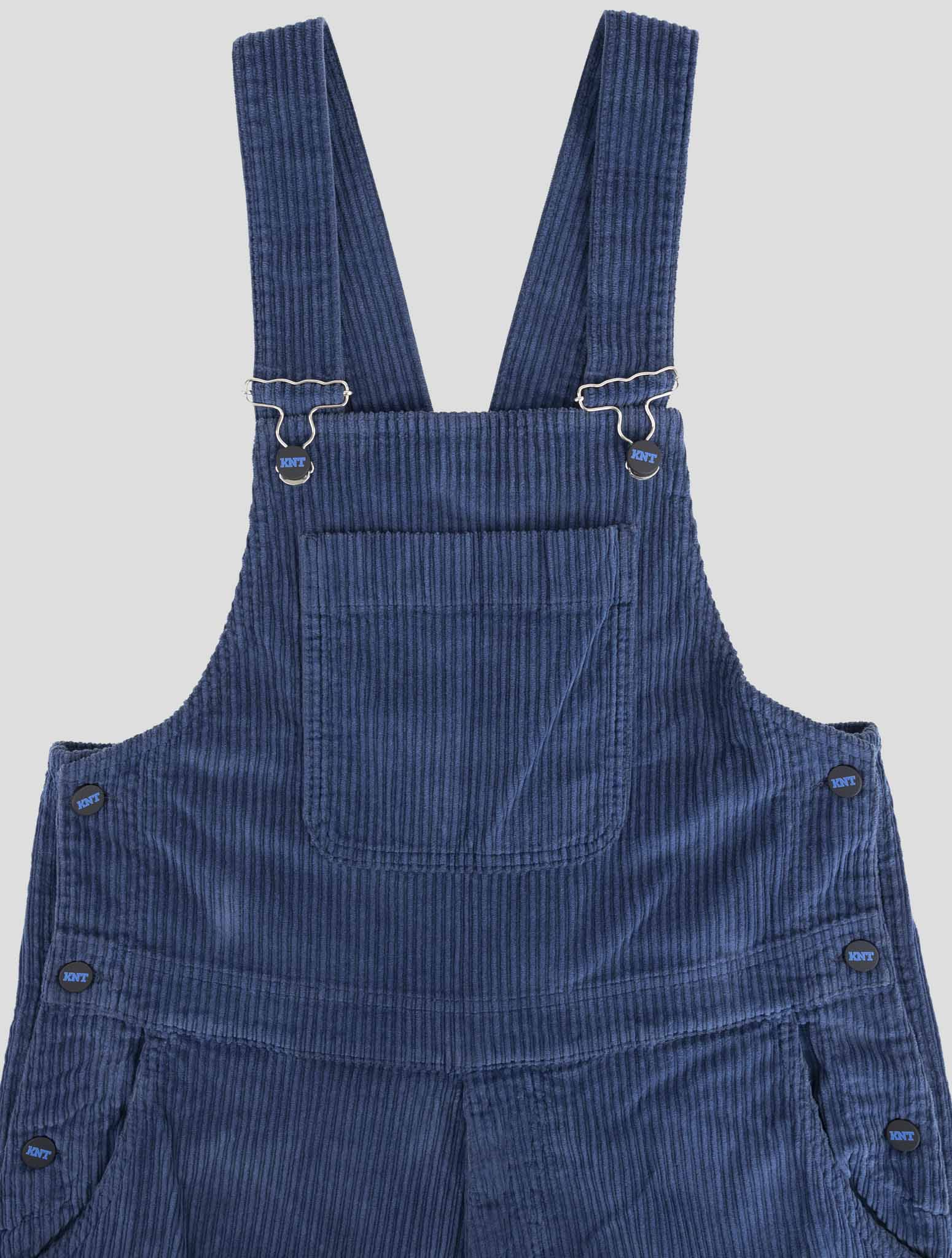 Kiton Knt Blue Cotton Ea Velvet Salopette