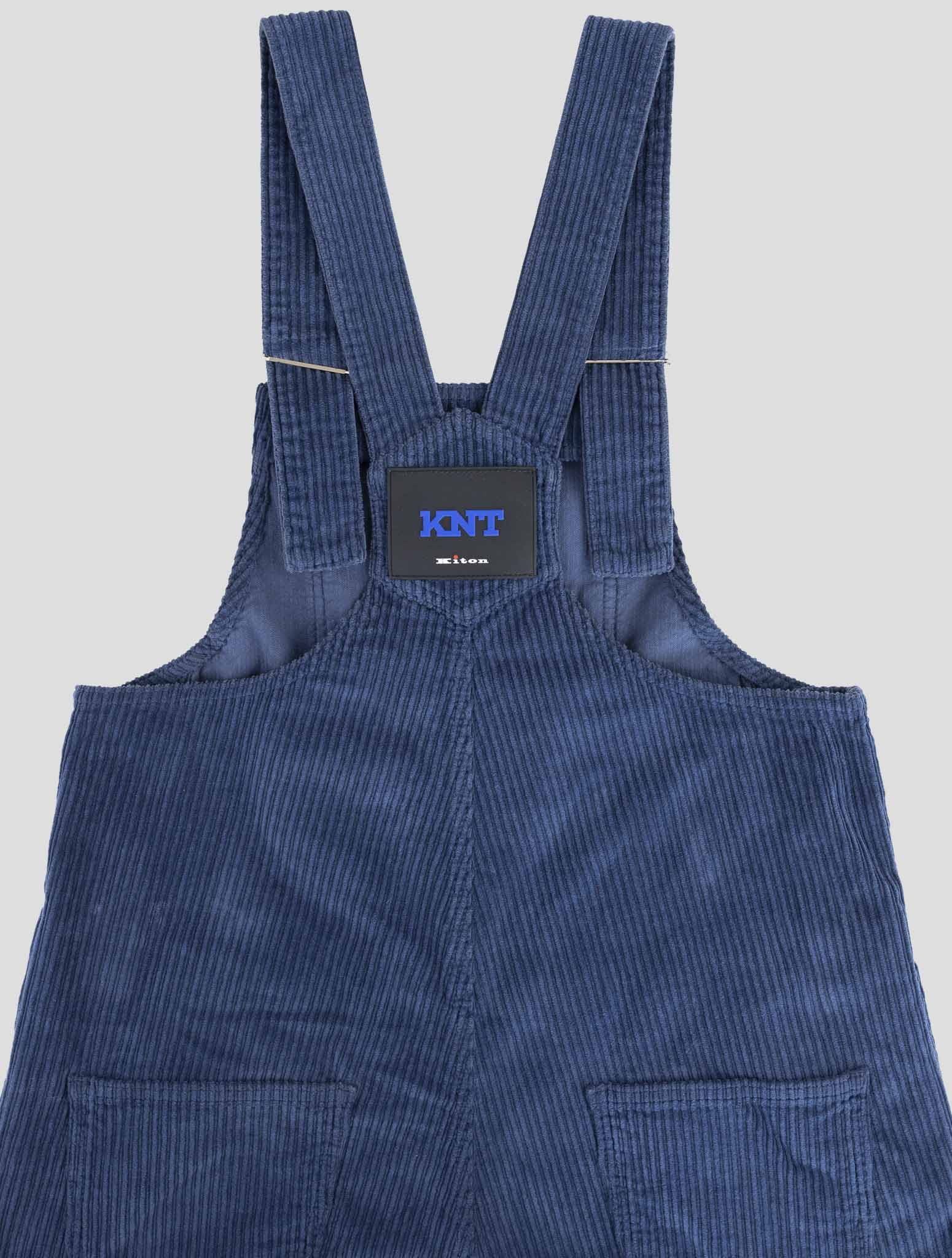 Kiton Knt Blue Cotton Ea Velvet Salopette