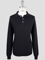 Kiton Blue Silk Cotton Sweater Polo