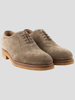Kiton Brown Leather Suede Dress Shoes