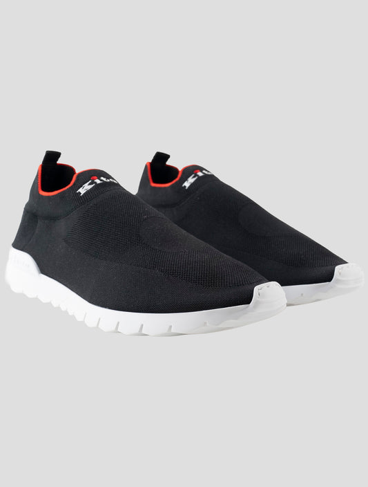 Kiton Black Cotton Ea Sneakers