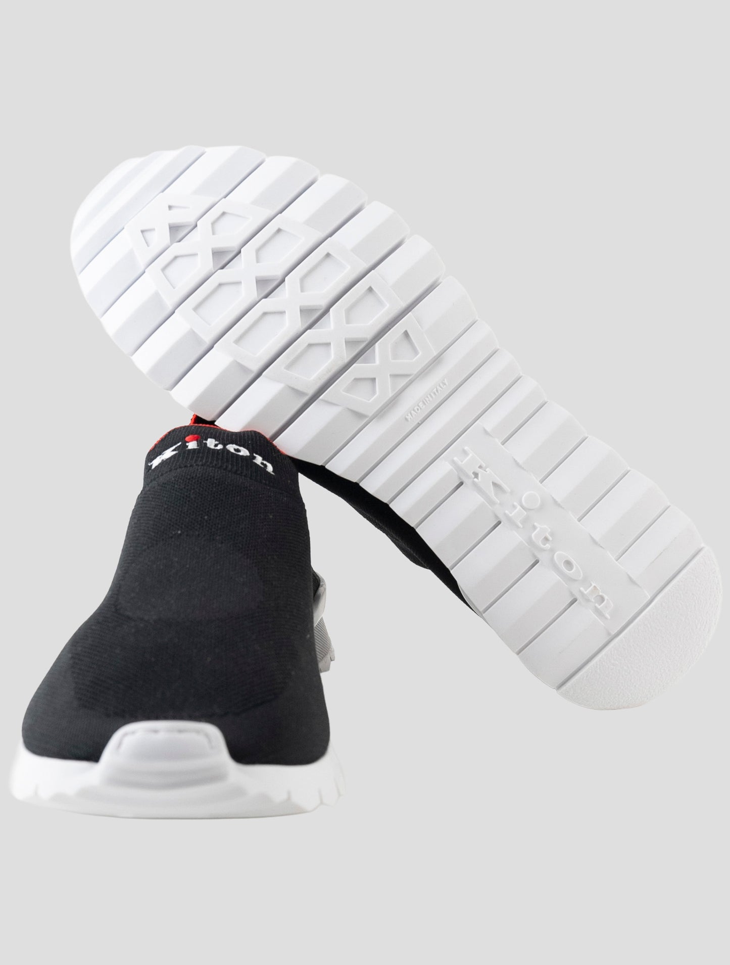 Kiton Black Cotton Ea Sneakers