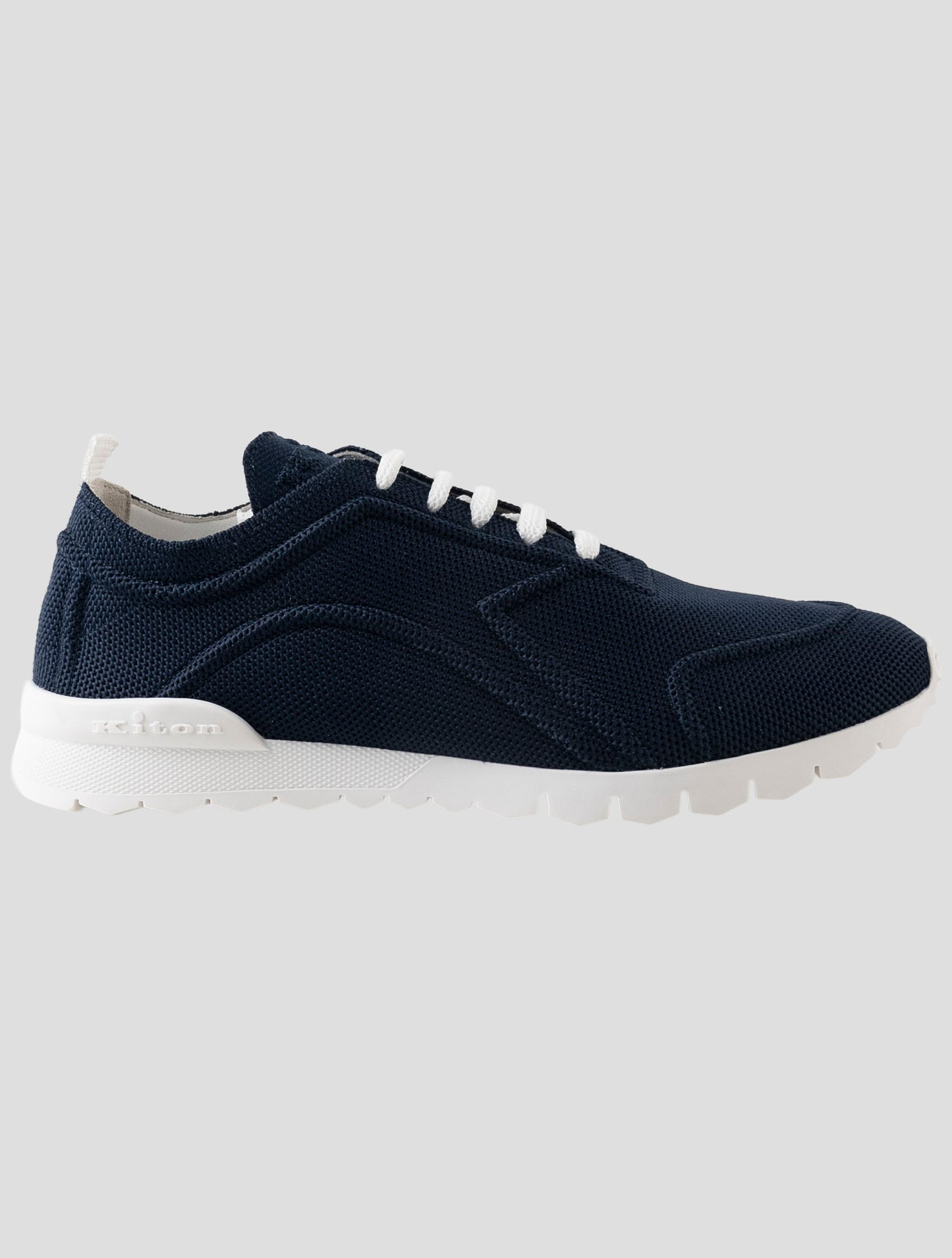 Kiton Blue Cotton Ea Sneakers