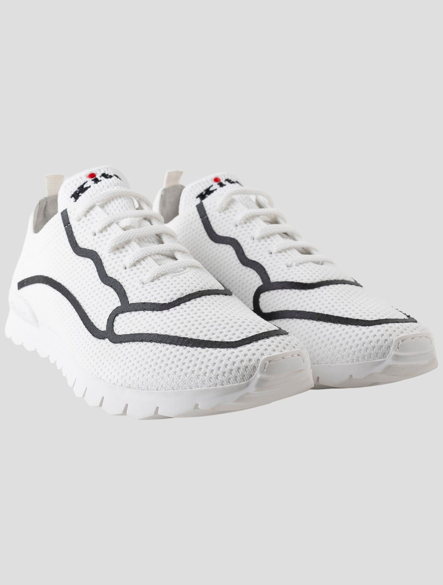 Kiton White Cotton Ea Sneakers
