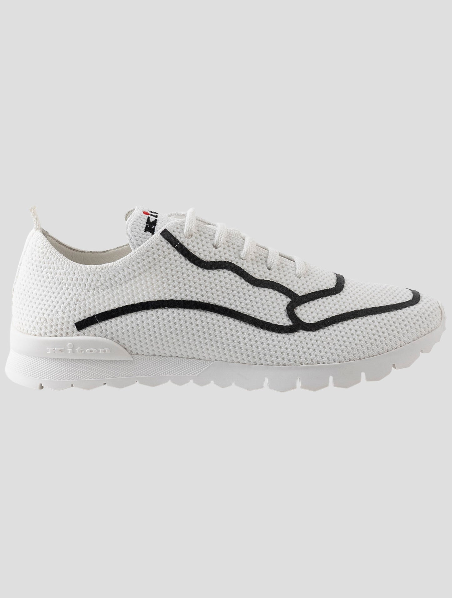 Kiton White Cotton Ea Sneakers