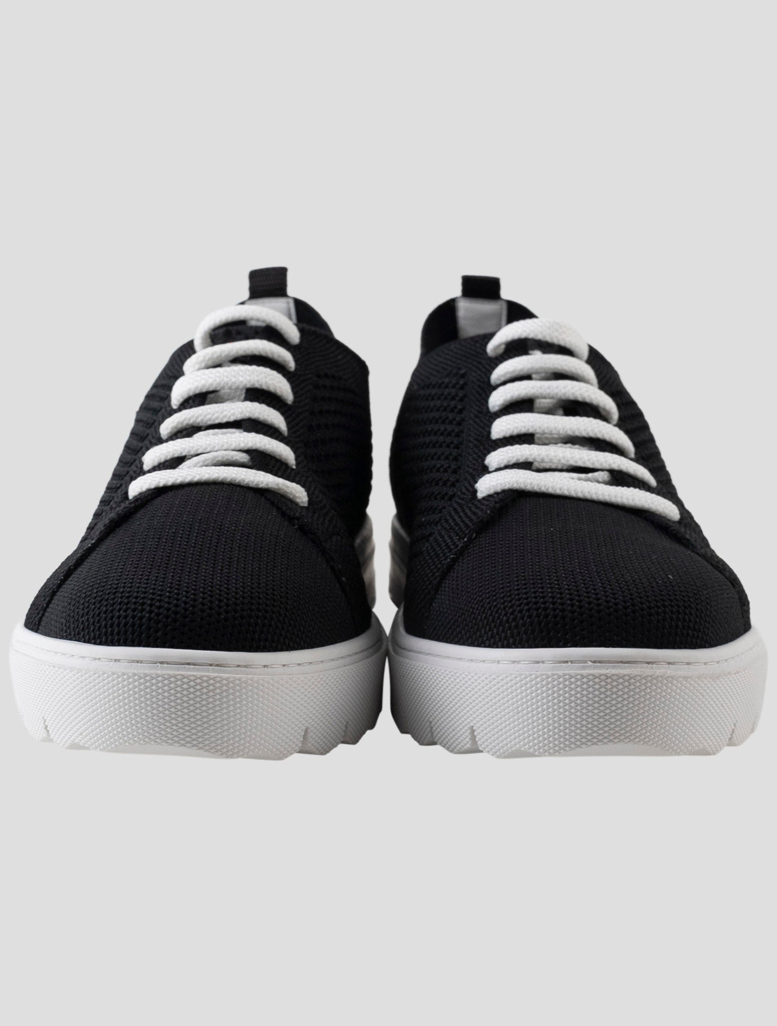 Kiton Black Cotton Ea Sneakers