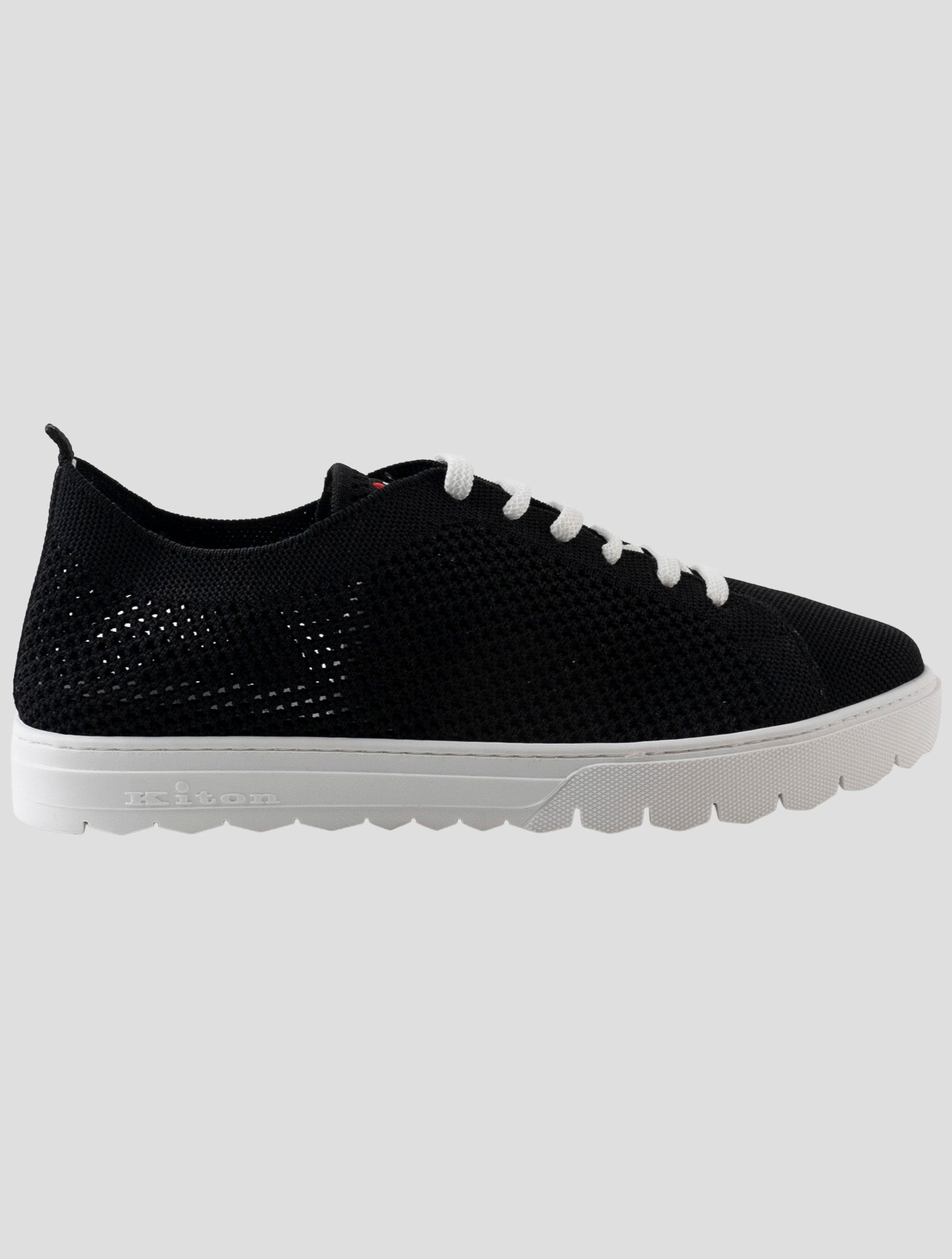 Kiton Black Cotton Ea Sneakers
