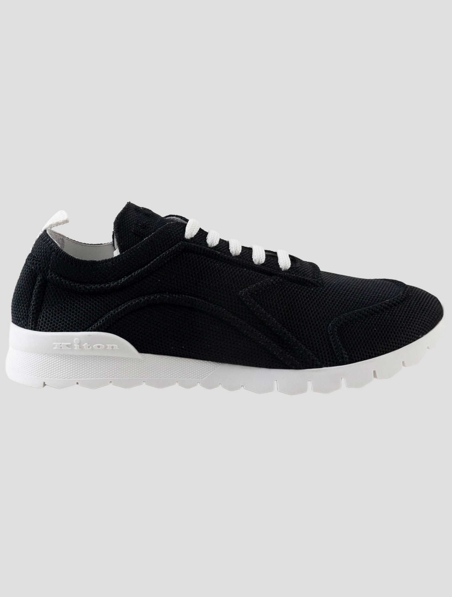 Kiton Black Cotton Ea Sneakers