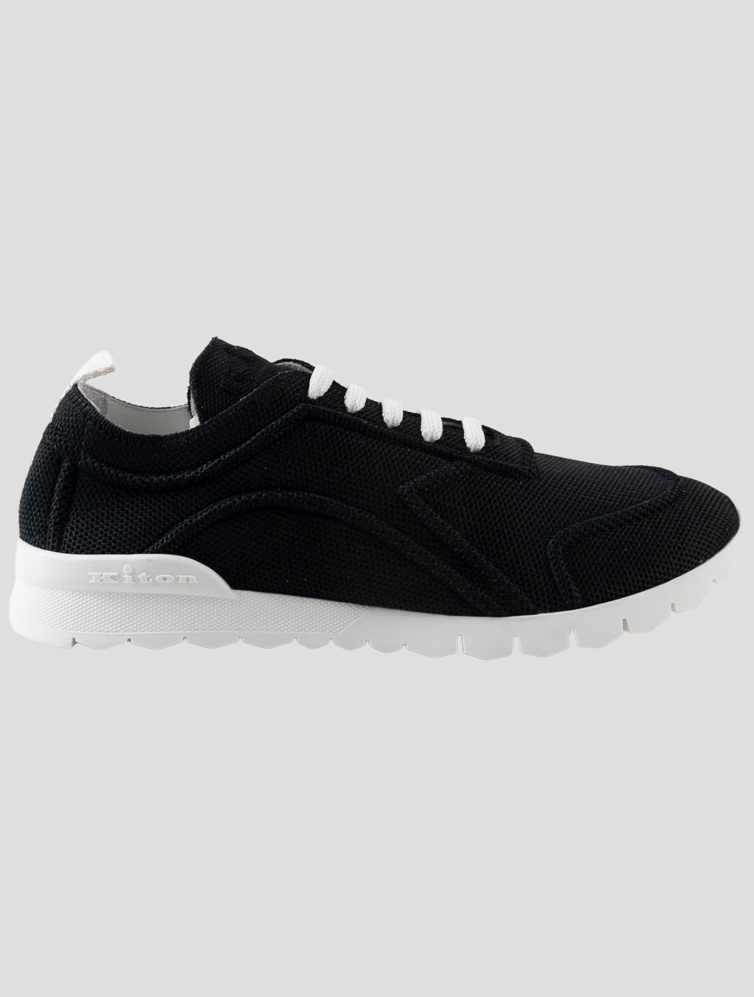 Kiton Black Cotton Ea Sneakers