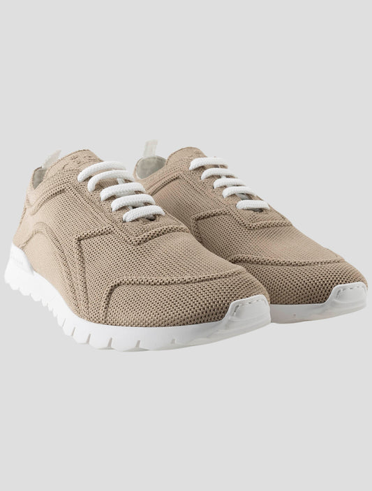 Kiton Beige Cotton Ea Sneakers