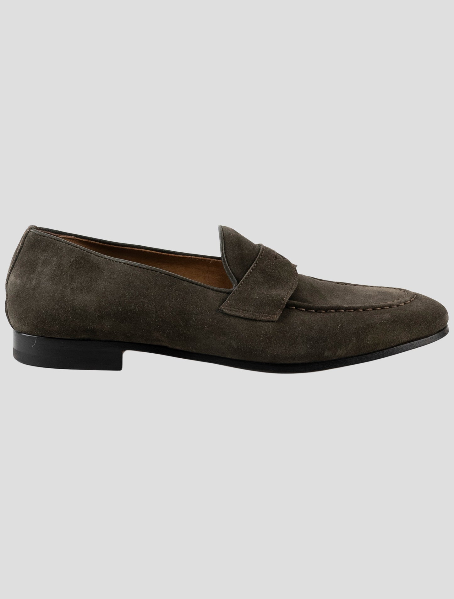 Kiton Green Leather Suede Loafers