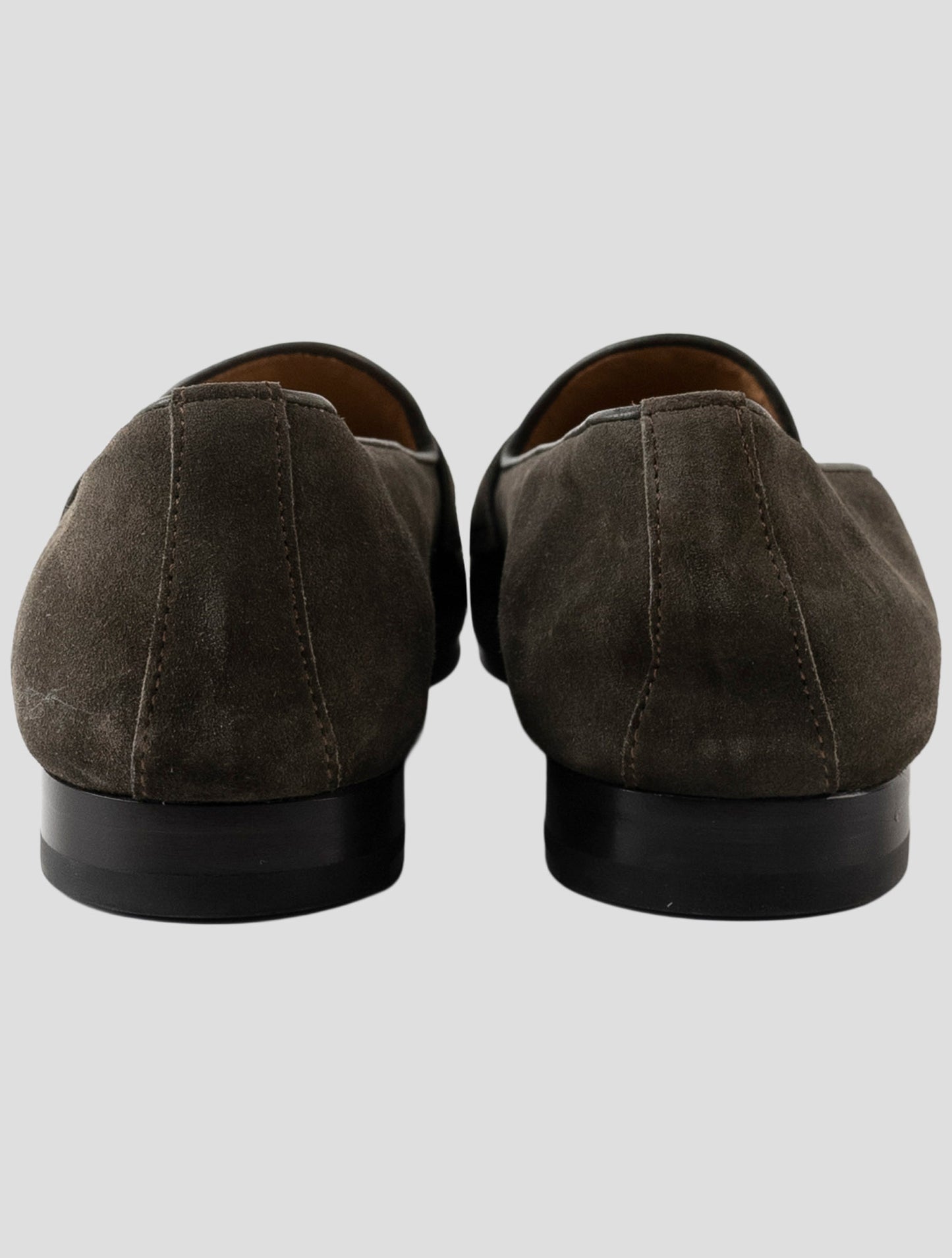 Kiton Green Leather Suede Loafers