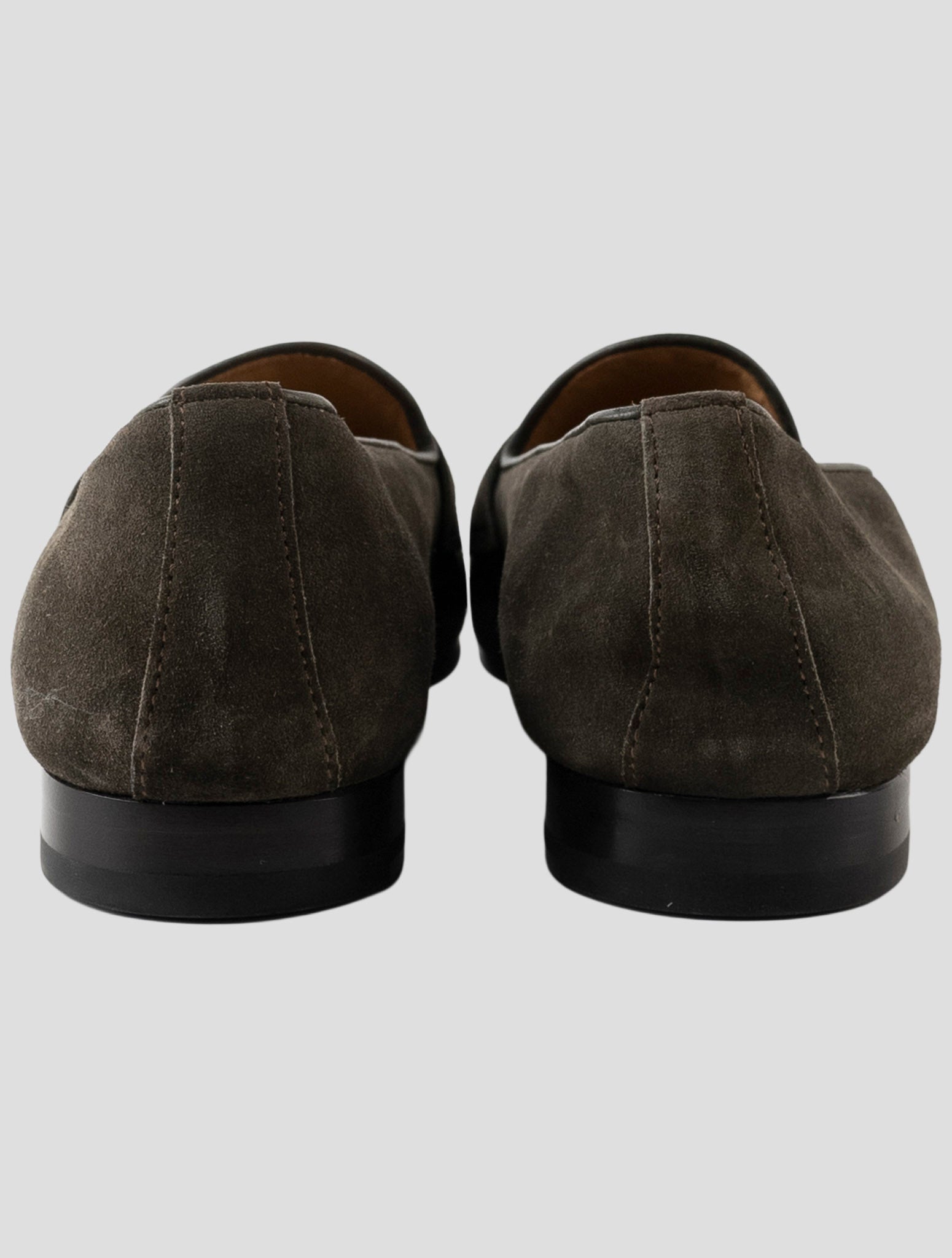 Kiton Green Leather Suede Loafers