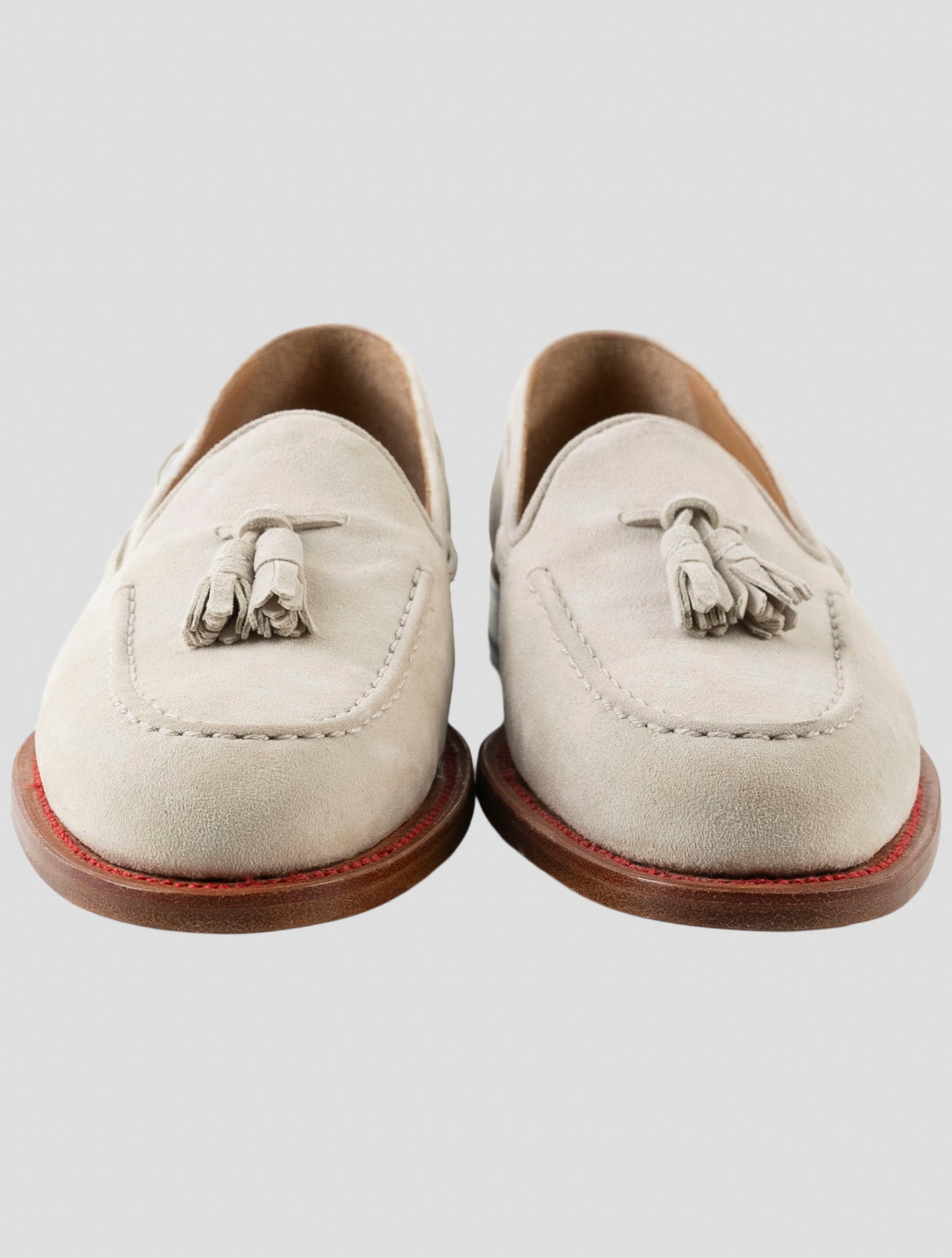 Kiton Beige Leather Suede Loafers