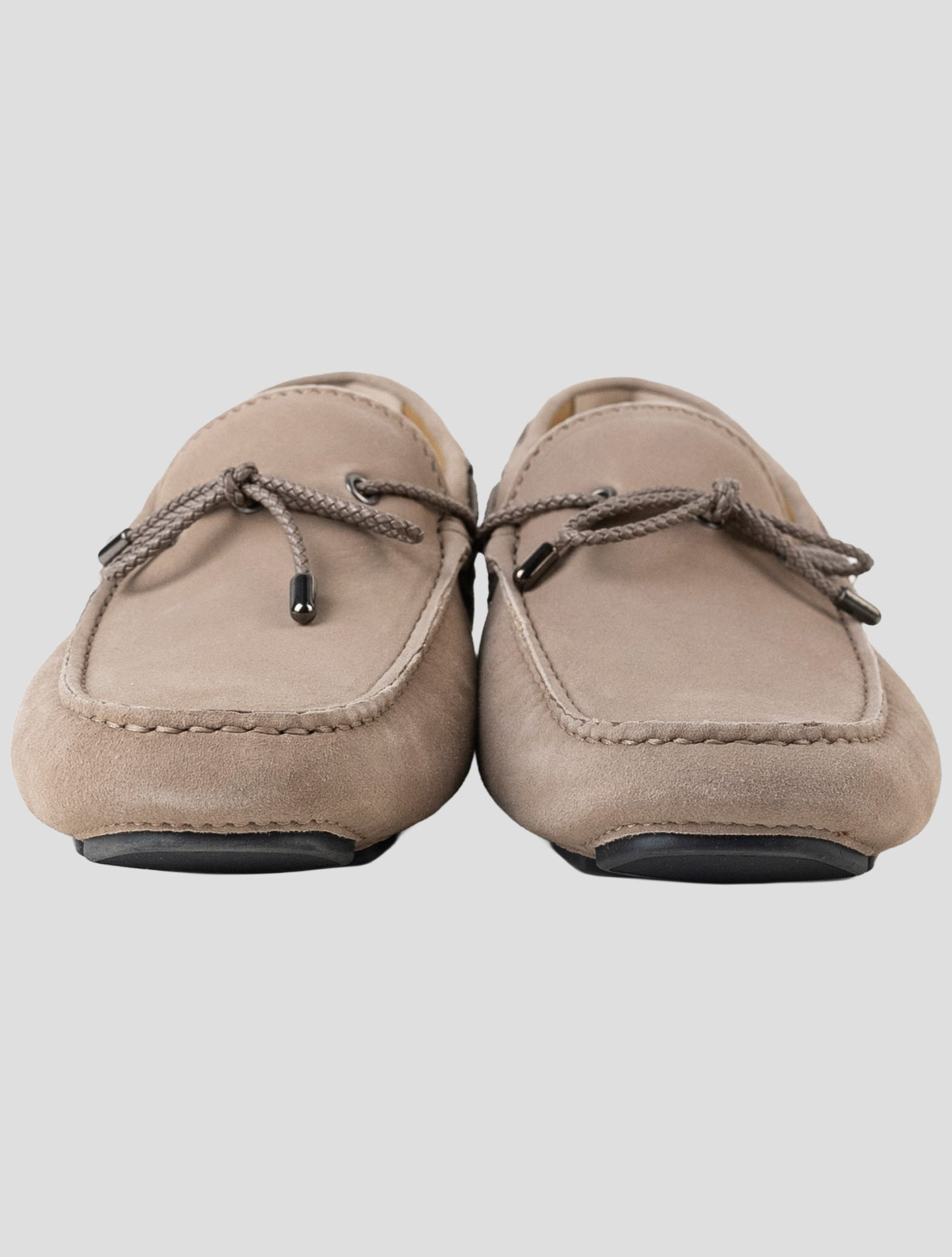 Kiton Beige Leather Suede Loafers
