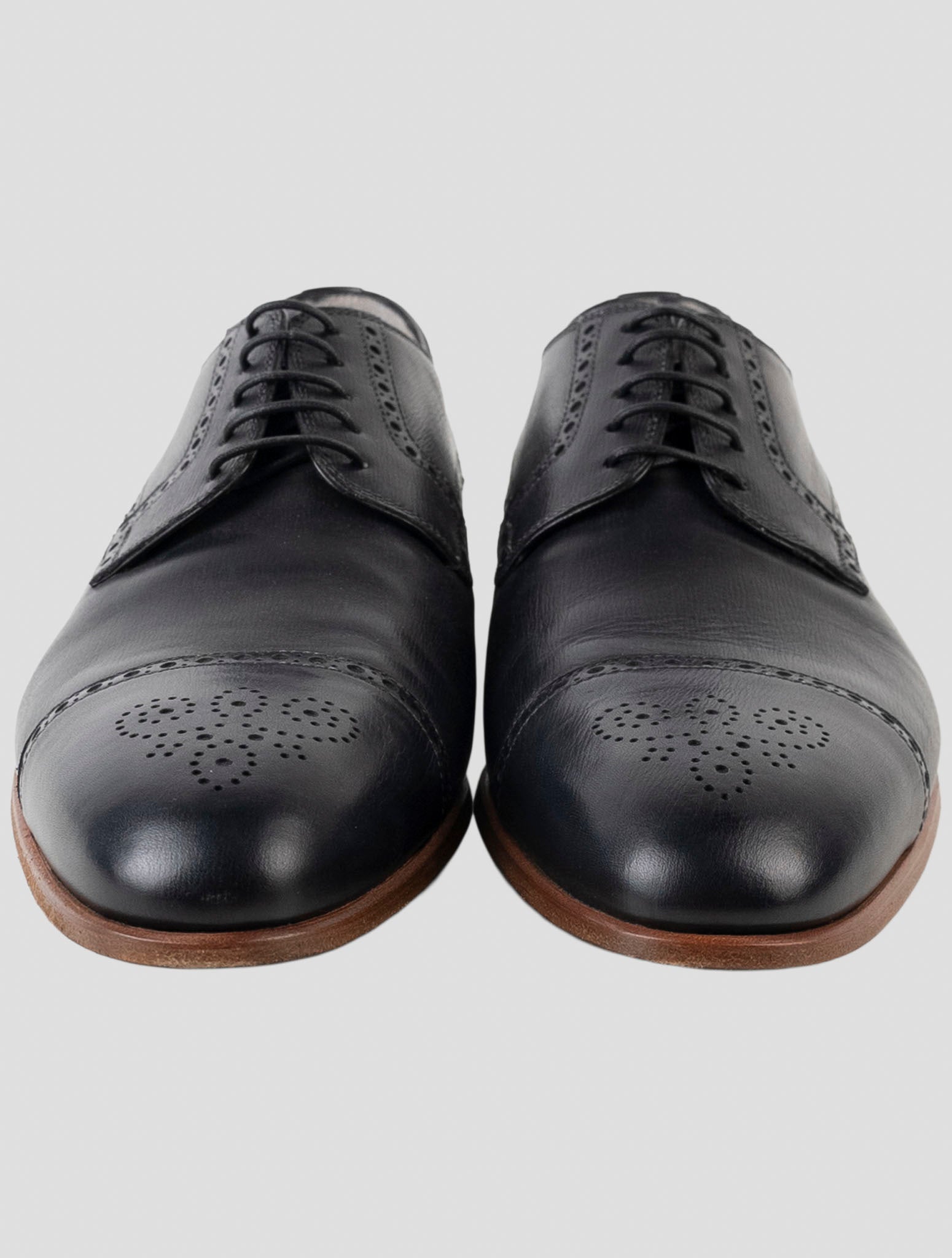 Kiton Blue Leather Dress Shoes