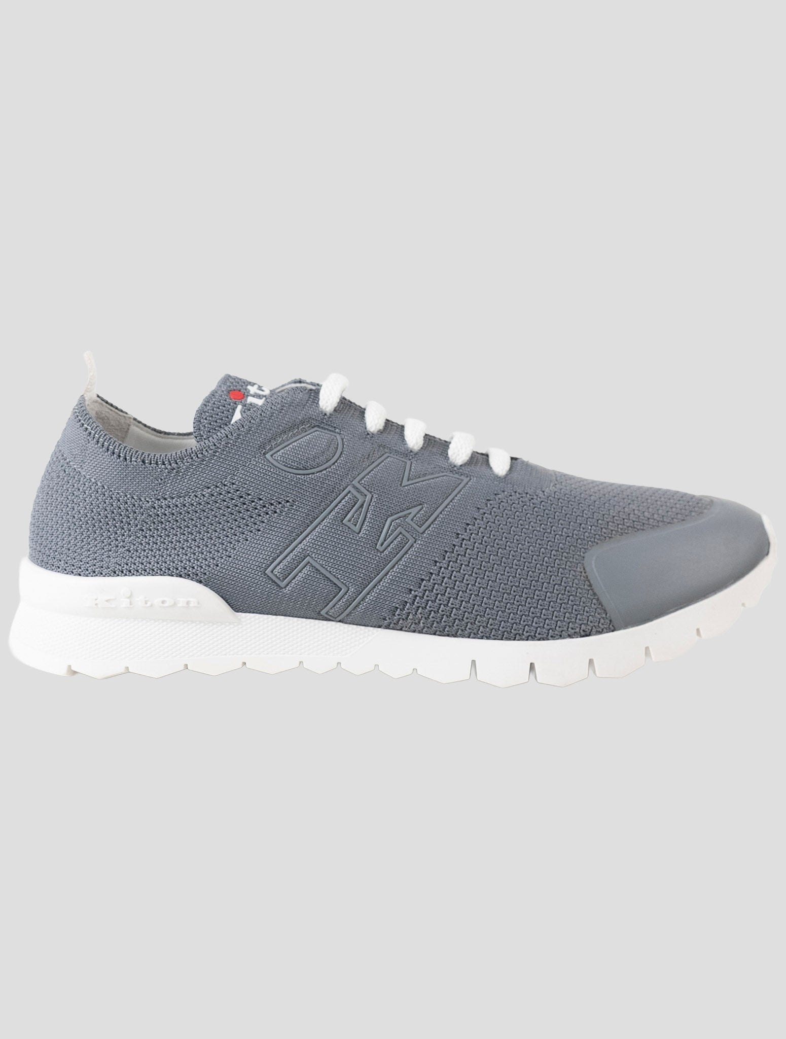 Kiton Gray Cotton Ea Sneakers