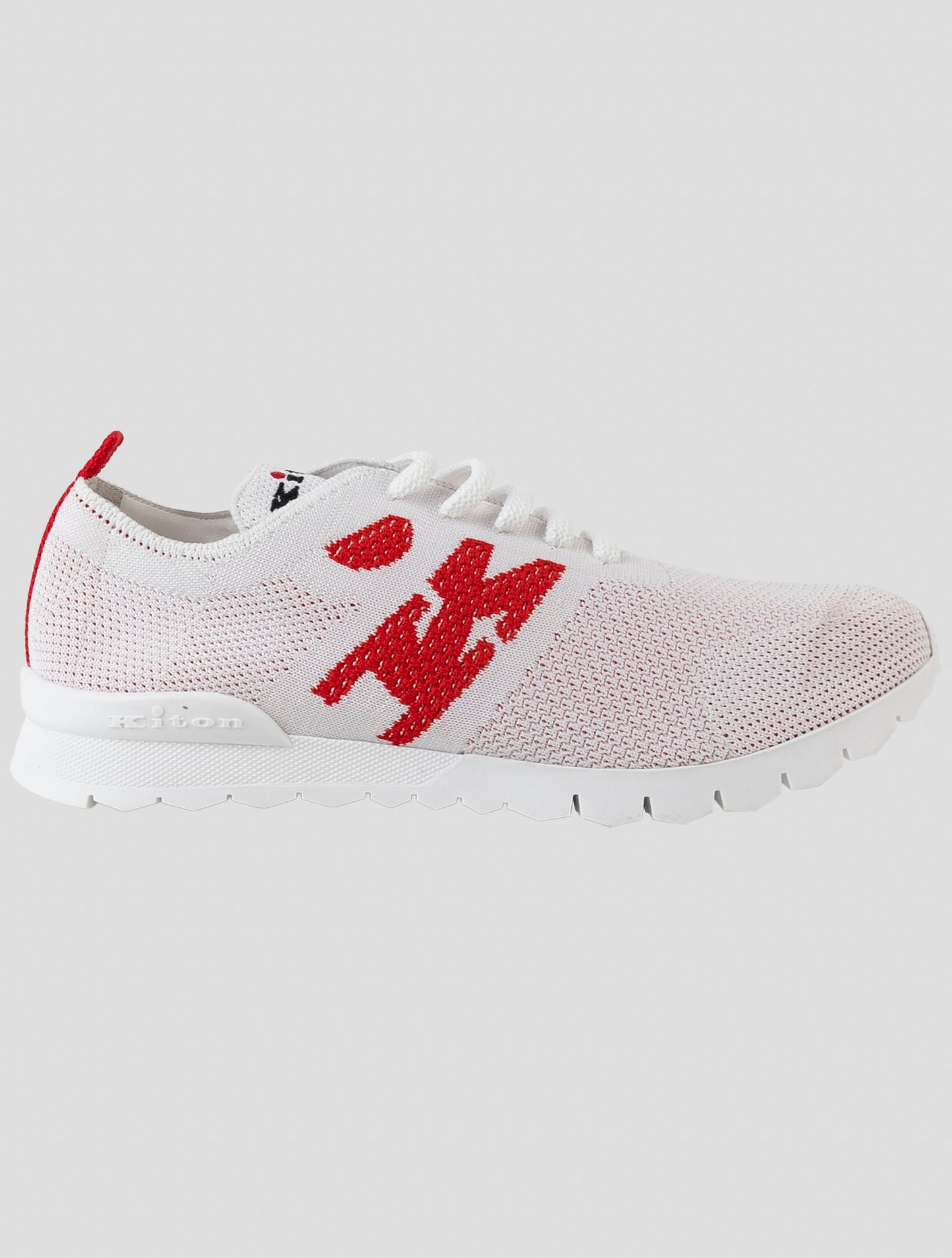 Kiton White Cotton Ea Sneakers