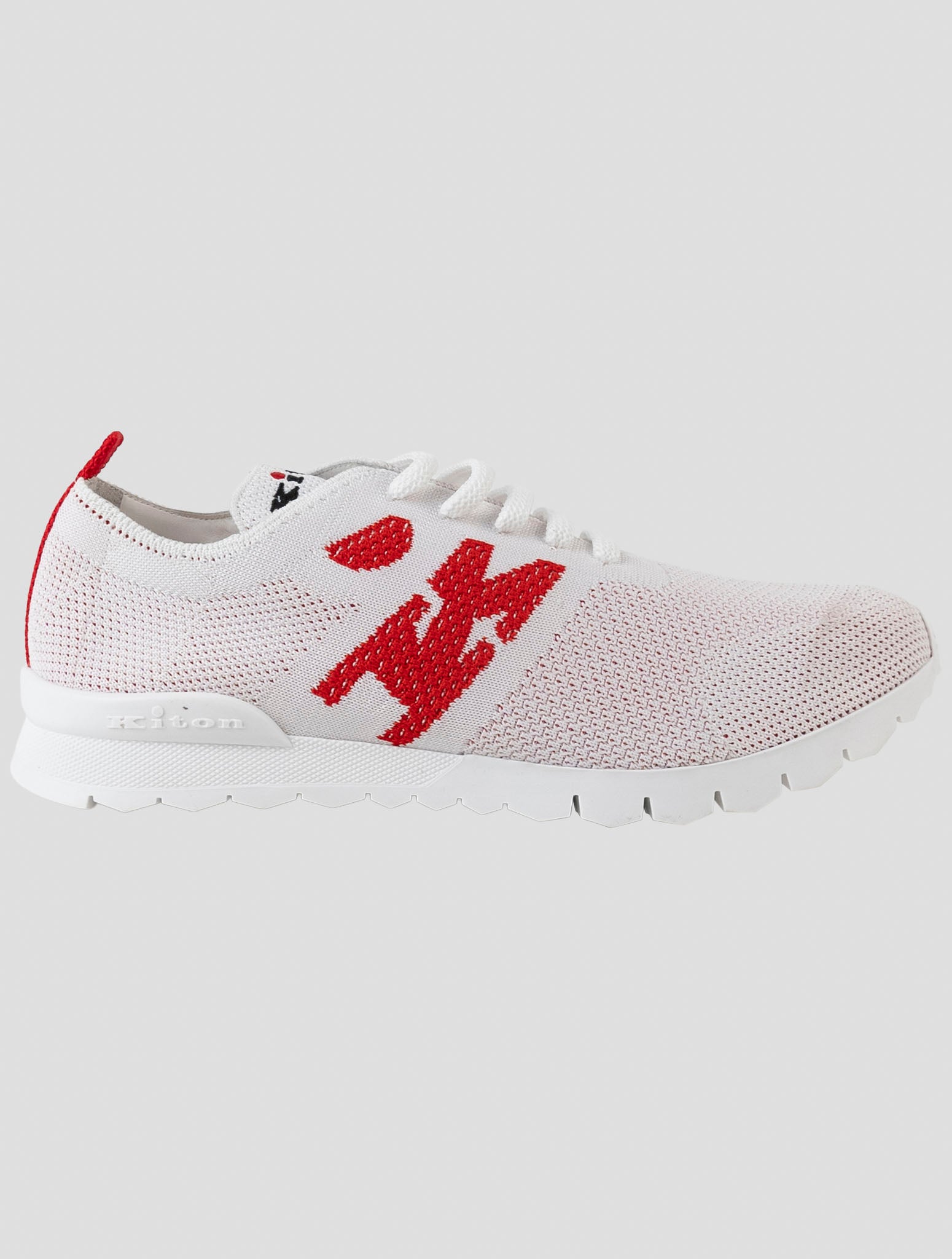 Kiton White Cotton Ea Sneakers