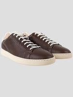 Kiton Brown Leather  Sneakers