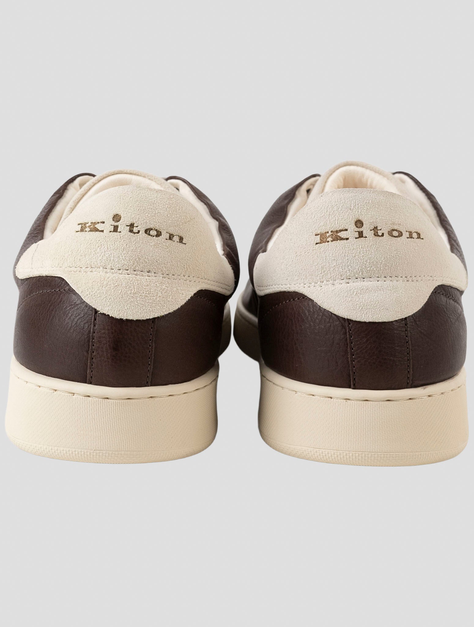Kiton Brown Leather  Sneakers