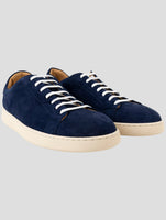 Kiton Blue Leather Suede Sneakers
