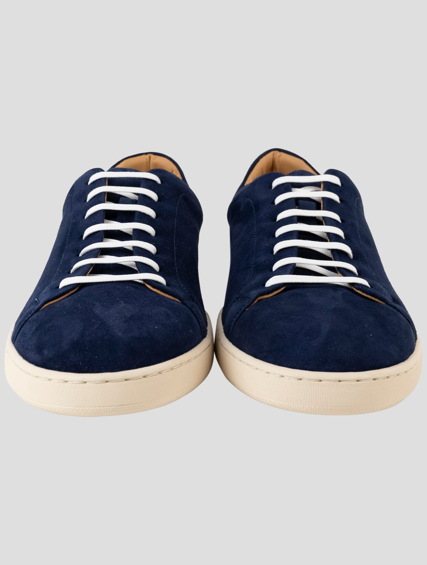 Kiton Blue Leather Suede Sneakers