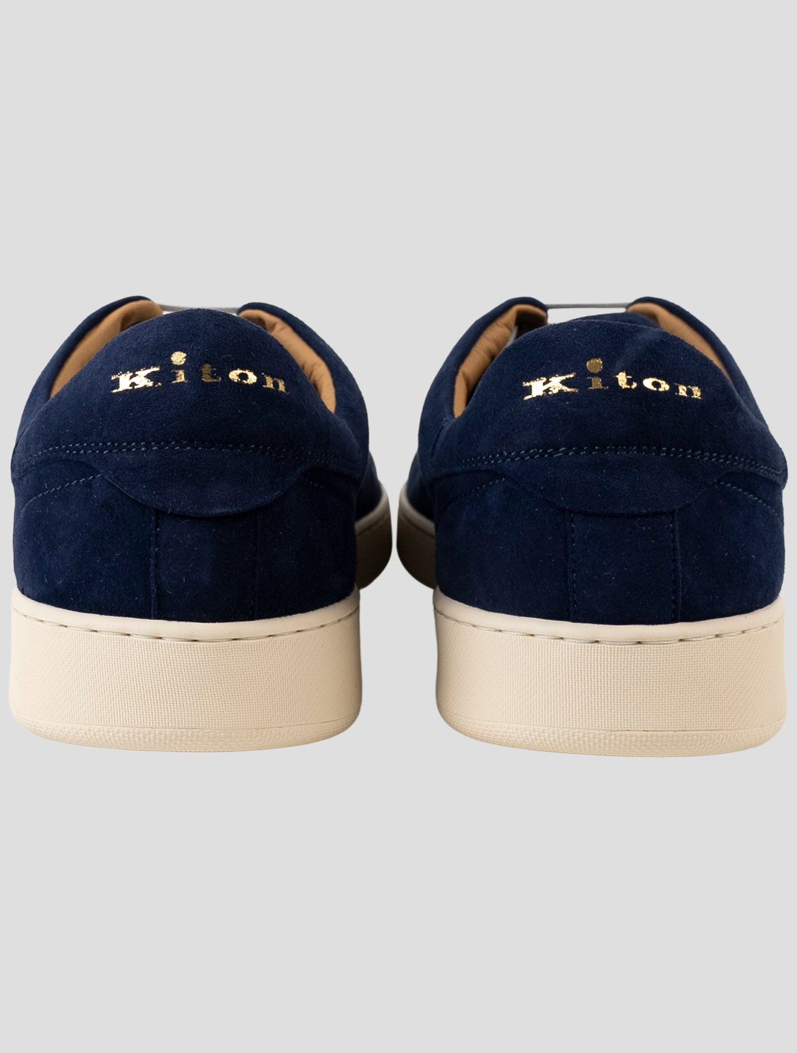 Kiton Blue Leather Suede Sneakers